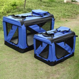 Blue Large Dog Travel Bag Waterproof Oxford Cloth Pet Carrier Bag www.cattree-factory.com