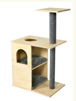 Wholesale Wooden Cat Scratching Tree Cat House 06-0201