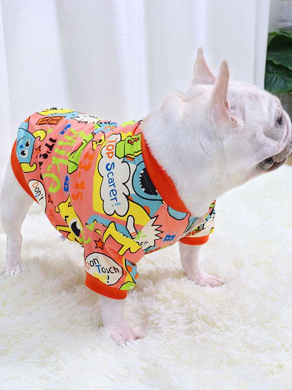 GMTPET Cartoon Pug Dog Bulldog Fat Dog Thickened Winter Warm Open Buckle With Elastic Method Fighting Autumn and Winter Plus Velvet Sweater 107-222036 www.cattree-factory.com