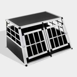 Aluminum Dog cage Small Double Door Dog cage 65a 89cm 06-0770 Pet products factory wholesaler, OEM Manufacturer & Supplier www.cattree-factory.com