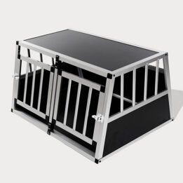 Small Double Door Dog Cage With Separate Board 65a 89cm 06-0771 www.cattree-factory.com