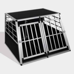 Aluminum Dog cage size 104cm Large Double Door Dog cage 65a 06-0775 www.cattree-factory.com