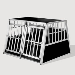 Aluminum Large Double Door Dog cage With Separate board 65a 104 06-0776 Pet products factory wholesaler, OEM Manufacturer & Supplier www.cattree-factory.com