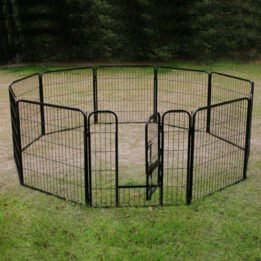 Square Tube Pet Fence 10 Panels Wire Dog Playpen Large Metal Foldable Dog Kennels Playpen 06-0126 www.cattree-factory.com