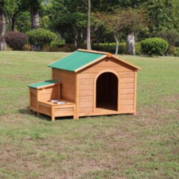Novelty Custom Made Big Dog Wooden House Outdoor Cage www.cattree-factory.com