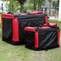 Foldable Large Dog Travel Bag 600D Oxford Cloth Outdoor Pet Carrier Bag in Red Pet products factory wholesaler, OEM Manufacturer & Supplier www.cattree-factory.com