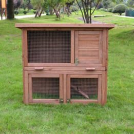 Wholesale Large Wooden Rabbit Cage Outdoor Two Layers Pet House 145x 45x 84cm 08-0027 www.cattree-factory.com