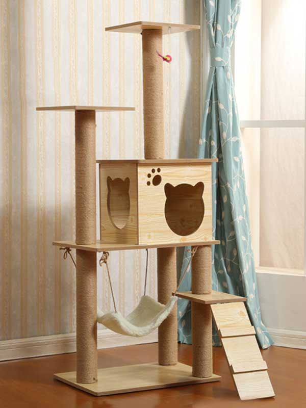 Factory OEM Wholesale Large Multi-layer Wooden Cat Tree House Cat Jumping Platform 06-1154 Cat Trees Cat Tower Big Cat Tree