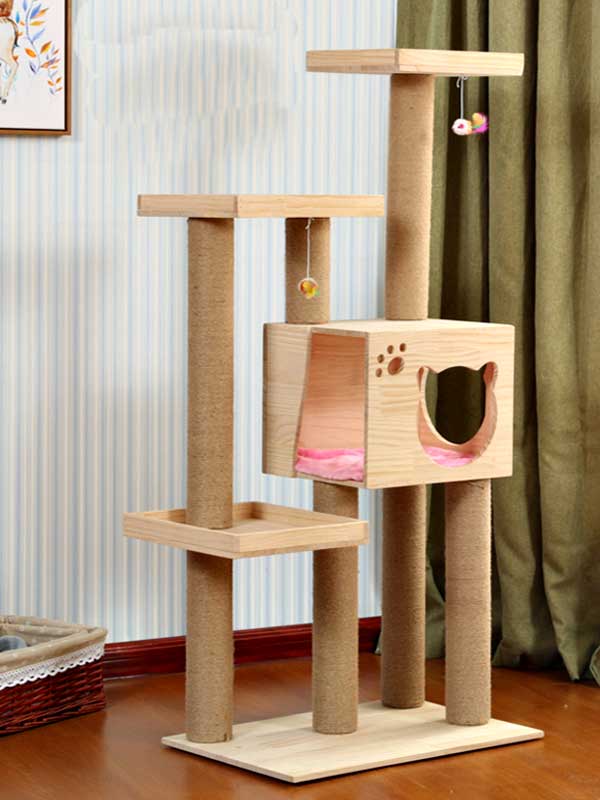 Wholesale Solid Wooden cat tree cat climbing frame wood board cat room climbing 06-1167 Cat Trees: Tower & Pet Furniture Products 06-1167