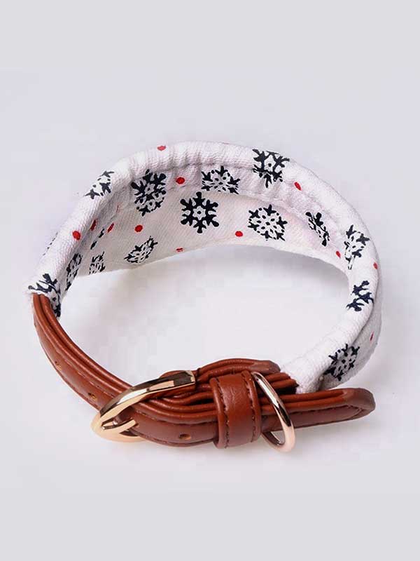 Wholesale Snowflake Pattern Customized Dog Collar Bandana