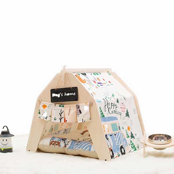 Dog House Tent: OEM Cheap Dog Bed Tent Canvas Waterproof Portable 06-0961 Pet Tents: Pet Teepee Bed House Folding Dog Cat Tents Dog Tent outdoor pet tent