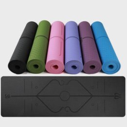 Eco-friendly Multifunction Beginner Yoga Mat With Body Line Thickened Widened Non-slip Custom TPE Yoga Mat www.cattree-factory.com