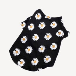 Newest Custom Print Logo Small Daisies Pet T-shirt Luxury Dog Clothes www.cattree-factory.com