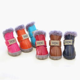 Pet Plus Velvet Puppy Shoes Warm Foot Covers Ugg Bootss www.cattree-factory.com