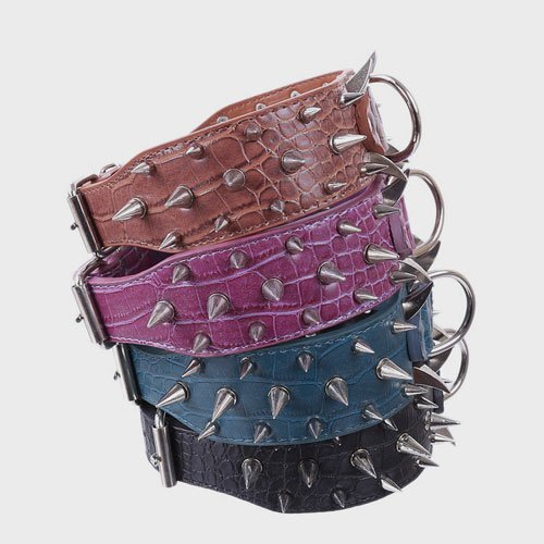 Multicolor Optional Popular Wide Studded PU Leather Spiked Dog Chain Collar Dog Harness Multicolor Optional Wide