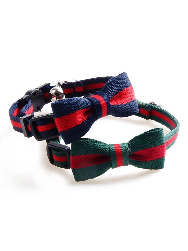 Manufacturer Wholesale Classic Color Plaid Design Cat Collar With Bowknot Bell 06-1610 www.cattree-factory.com