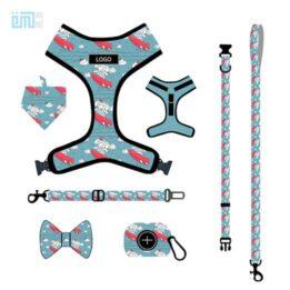 Pet harness factory new dog leash vest-style printed dog harness set small and medium-sized dog leash 109-0006 www.cattree-factory.com
