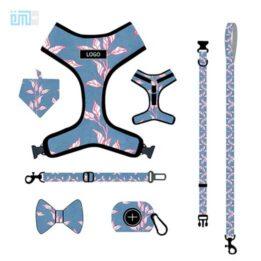 Pet harness factory new dog leash vest-style printed dog harness set small and medium-sized dog leash 109-0019 www.cattree-factory.com