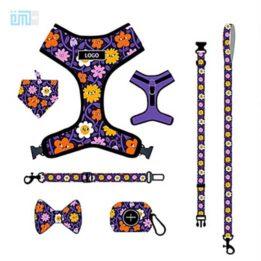 Pet harness factory new dog leash vest-style printed dog harness set small and medium-sized dog leash 109-0021 www.cattree-factory.com