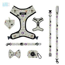 Pet harness factory new dog leash vest-style printed dog harness set small and medium-sized dog leash 109-0022 www.cattree-factory.com