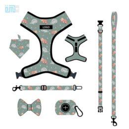 Pet harness factory new dog leash vest-style printed dog harness set small and medium-sized dog leash 109-0025 www.cattree-factory.com