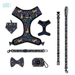Pet harness factory new dog leash vest-style printed dog harness set small and medium-sized dog leash 109-0027 www.cattree-factory.com